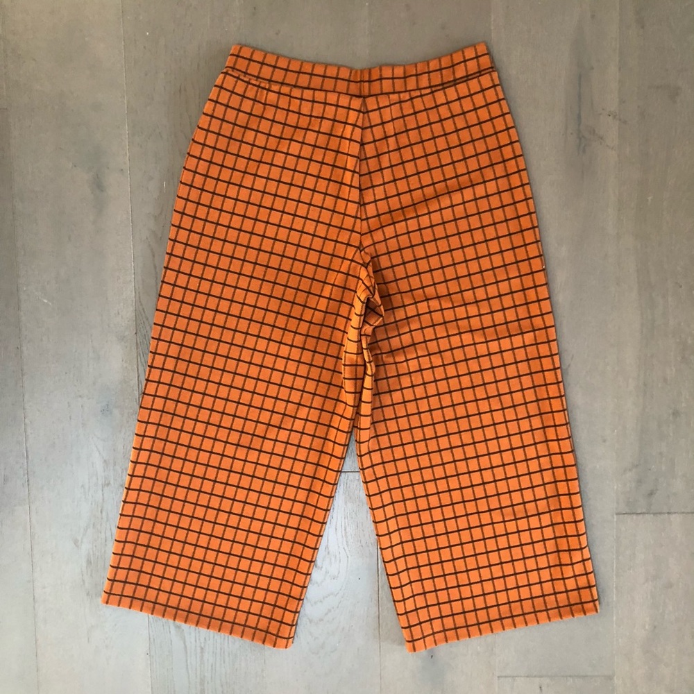 ASOS Wide Leg Culotte Windowpane Pants in Rust - Picture 6 of 6